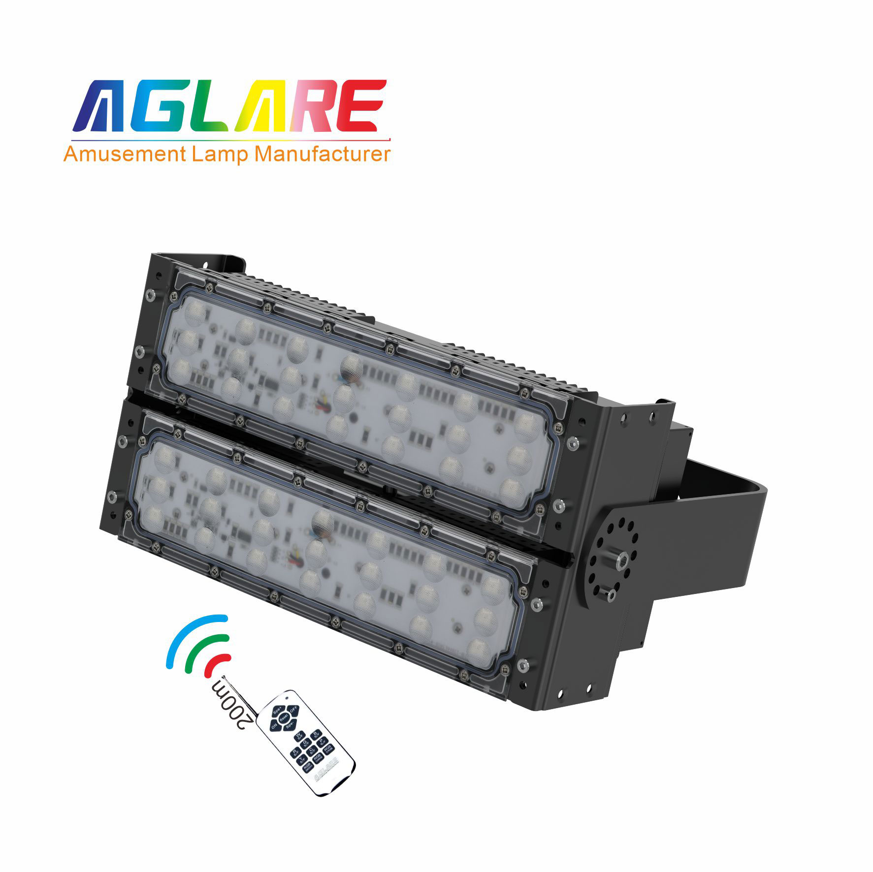 100W LED彩色泛光灯 RGB投光灯带？仄